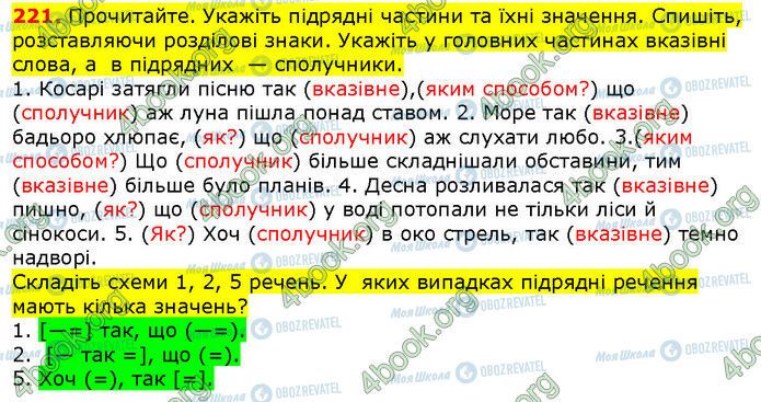 ГДЗ Українська мова 9 клас сторінка 221